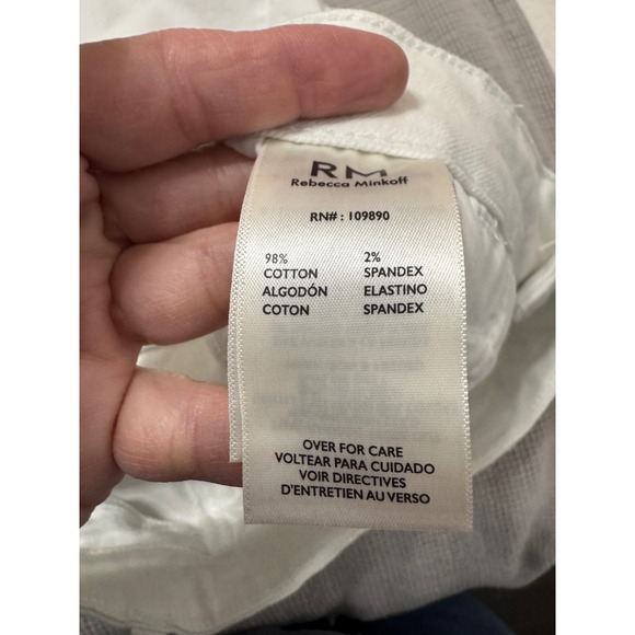 Rebecca Minkoff 90's Short White Denim High Rise Relaxed Fit Size 16 NWT - Picture 8 of 10